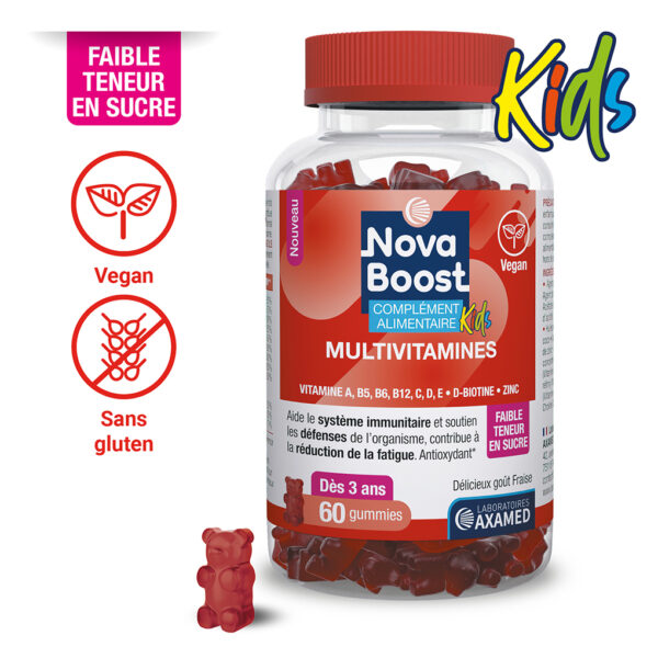 Gummies multivitamines enfants-goût fraise-Vegan-Novaboost