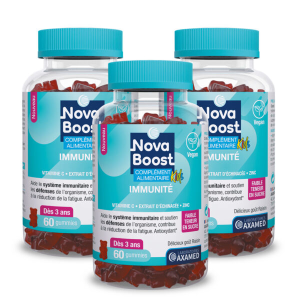Gummies-lot-3- immunité enfants-goût raisin-Vegan-Novaboost