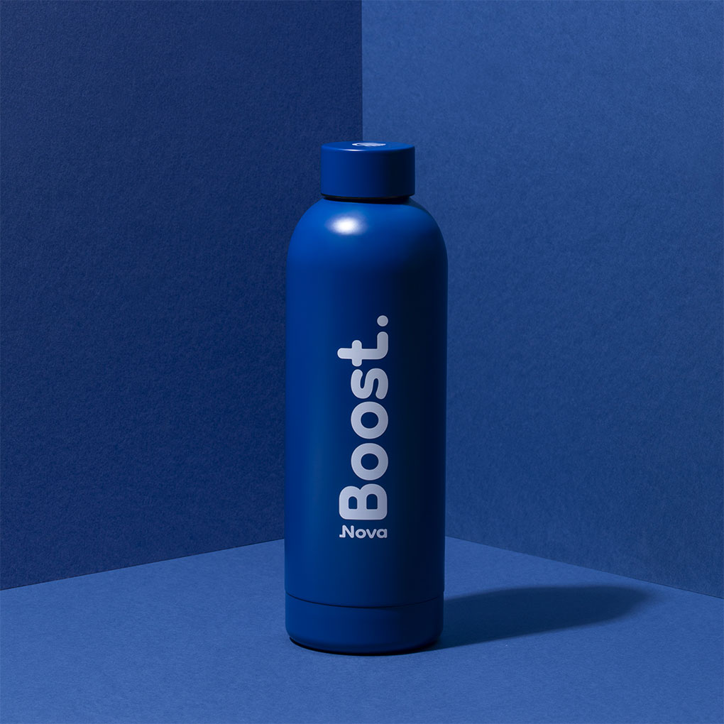 Petite bouteille isotherme pour boissons chaudes et froides, garde au chaud  pendant 12 h et au froid pendant 6 h (bleu, 200 ml)